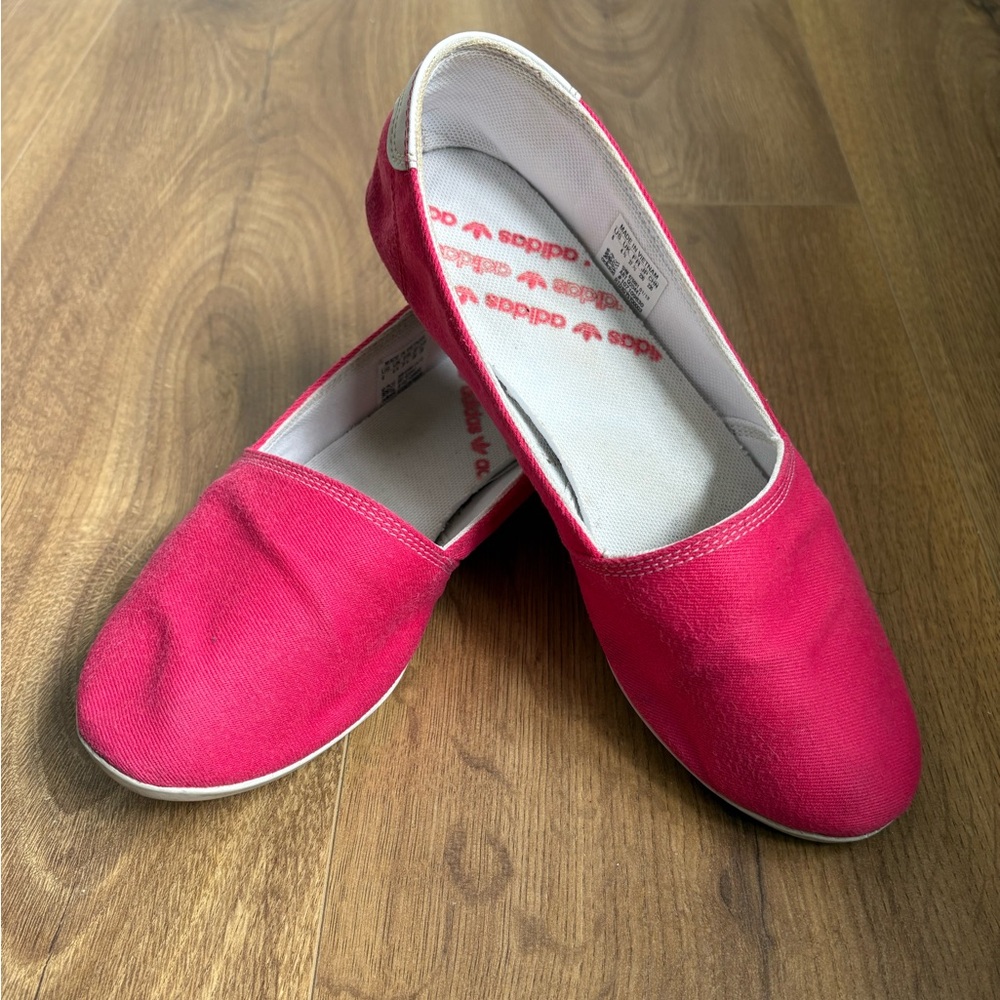 Adidas Pink Flats Comfortable Slip-On Shoes